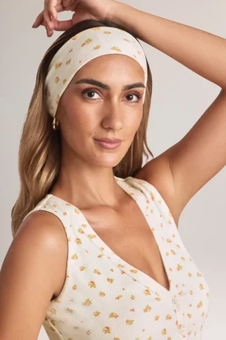 Bandeau Candy en modal côtelé à imprimé floral