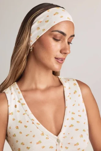 Bandeau Candy en modal côtelé à imprimé floral