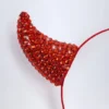 Bandeau à cornes de diable Vixena en rouge feu