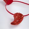 Bandeau à cornes de diable Vixena en rouge feu