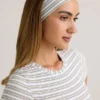 Bandeau côtelé Candy en modal, rayures bleues et jaunes