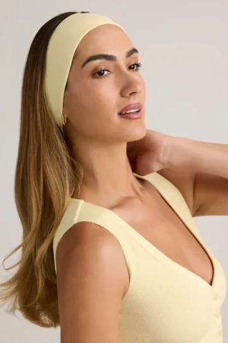 Bandeau côtelé Candy Modal en jaune crème