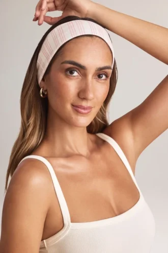 Bandeau côtelé en modal Candy à imprimé rayé