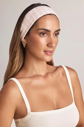 Bandeau côtelé en modal Candy à imprimé rayé