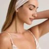 Bandeau côtelé en modal Candy à rayures roses et jaunes