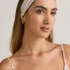 Bandeau côtelé en modal Candy à rayures roses et jaunes