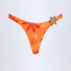 Bas de bikini échancré Beqa avec détails métalliques, imprimé Orange Orchid Bas de bikini échancré Beqa avec détails métalliques, imprimé Orange Orchid