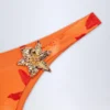 Bas de bikini échancré Beqa avec détails métalliques, imprimé Orange Orchid Bas de bikini échancré Beqa avec détails métalliques, imprimé Orange Orchid