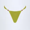 Bas de bikini cheeky Bermuda orné de perles, vert olive Bas de bikini cheeky Bermuda orné de perles, vert olive