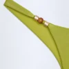 Bas de bikini cheeky Bermuda orné de perles, vert olive Bas de bikini cheeky Bermuda orné de perles, vert olive