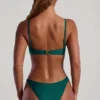 Bas de bikini cheeky à coupe haute Palau orné de perles, vert jade