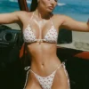 Bas de bikini cheeky Cove à nouer sur les côtés, imprimé cerise