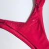 Bas de bikini cheeky froncé et orné Pacifico en rose framboise