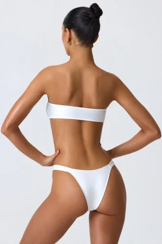 Bas de bikini cheeky à larges bretelles ornées Sunray, blanc