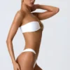 Bas de bikini cheeky à larges bretelles ornées Sunray, blanc