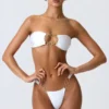 Bas de bikini cheeky à larges bretelles ornées Sunray, blanc