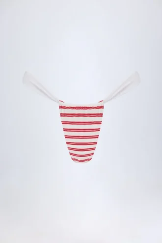 Bas de bikini chevy froncé Kauai en rouge cerise