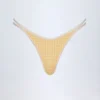 Bas de bikini Masia à double bretelle et coupe échancrée en vichy jaune Bas de bikini Masia à double bretelle et coupe échancrée en vichy jaune
