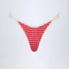 Bas de bikini Masia à double bretelle et coupe échancrée en vichy rouge Bas de bikini Masia à double bretelle et coupe échancrée en vichy rouge