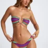 Bas de bikini micro cheeky Azure By Oh Polly Maillot de bain à imprimé multicolore