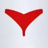 Bas de bikini Pacifico froncé et échancré en rouge vif