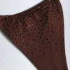 Bas de bikini string à cordon décoré Bali, couleur marron chocolat Bas de bikini string à cordon décoré Bali, couleur marron chocolat