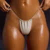 Bas de bikini string à cordon Embellished Maillot de bain en blanc Bas de bikini string à cordon Embellished Maillot de bain en blanc