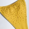 Bas de bikini string à cordons décorés Bali, couleur jaune doré Bas de bikini string à cordons décorés Bali, couleur jaune doré