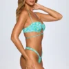 Bas de bikini string froncé Cagliari à imprimé multicolore bleu Bas de bikini string froncé Cagliari à imprimé multicolore bleu