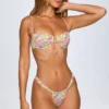 Bas de bikini string froncé Cagliari à imprimé multicolore vif Bas de bikini string froncé Cagliari à imprimé multicolore vif