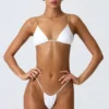 Bas de bikini string froncé Delray en blanc Bas de bikini string froncé Delray en blanc