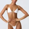 Bas de bikini string froncé Delray en blanc Bas de bikini string froncé Delray en blanc