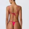 Haut de bikini triangle South Beach orné de chaînes, rose framboise