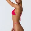 Haut de bikini triangle South Beach orné de chaînes, rose framboise