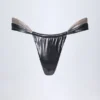 Bas de bikini string froncé Maravi en argent chromé Bas de bikini string froncé Maravi en argent chromé