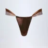 Bas de bikini string froncé Maravi en bronze doré Bas de bikini string froncé Maravi en bronze doré