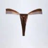 Bas de bikini string froncé Maravi en bronze doré Bas de bikini string froncé Maravi en bronze doré