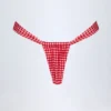 Bas de bikini string froncé Solsona en vichy rouge Bas de bikini string froncé Solsona en vichy rouge
