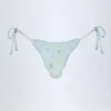 Bas de bikini string à nouer sur les côtés Nieva, imprimé floral bleu