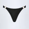 Bas de bikini string St Barts à détails métalliques, noir Bas de bikini string St Barts à détails métalliques, noir