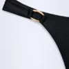 Bas de bikini string St Barts à détails métalliques, noir Bas de bikini string St Barts à détails métalliques, noir