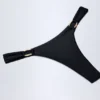 Bas de bikini string St Barts à détails métalliques, noir Bas de bikini string St Barts à détails métalliques, noir