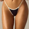 Bas de bikini string triangle Old Money en noir Bas de bikini string triangle Old Money en noir