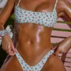 Bas de maillot de bain micro échancré imprimé « Printed Swim » couleur menthe Bas de maillot de bain micro échancré imprimé « Printed Swim » couleur menthe