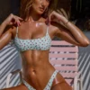 Bas de maillot de bain micro échancré imprimé « Printed Swim » couleur menthe Bas de maillot de bain micro échancré imprimé « Printed Swim » couleur menthe
