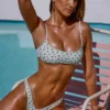 Bas de maillot de bain micro échancré imprimé « Printed Swim » couleur menthe Bas de maillot de bain micro échancré imprimé « Printed Swim » couleur menthe