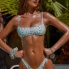Bas de maillot de bain micro échancré imprimé « Printed Swim » couleur menthe Bas de maillot de bain micro échancré imprimé « Printed Swim » couleur menthe