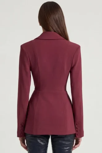 Blazer structuré à double boutonnage Marika en bordeaux