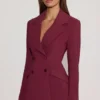 Blazer structuré à double boutonnage Marika en bordeaux
