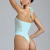 Body d&rsquo;été à dos nu et lacets, bleu glacier